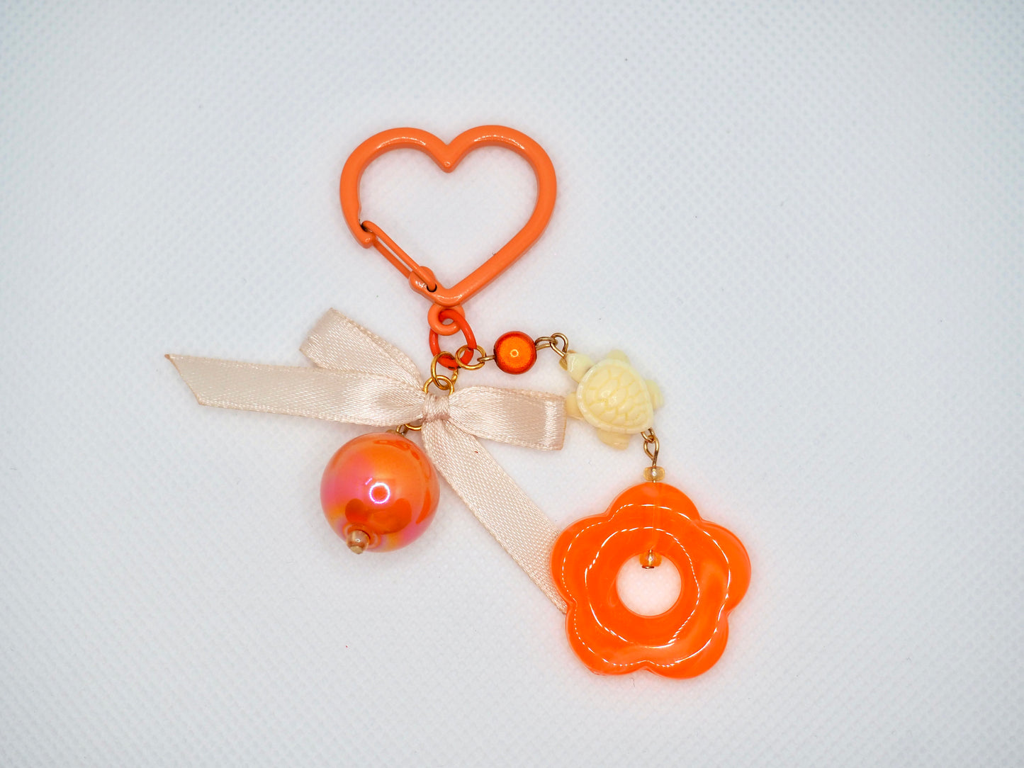 Porte-clé cœur orange