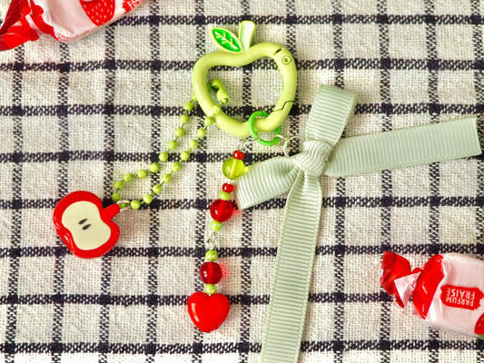 Porte-clé pomme verte