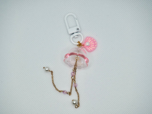 Porte-clé méduse rose