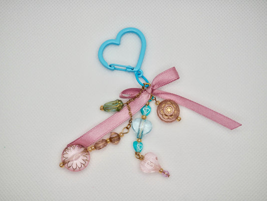 Porte-clé cœur bleu