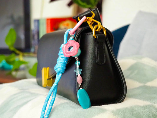 Porte-clé rose et bleu