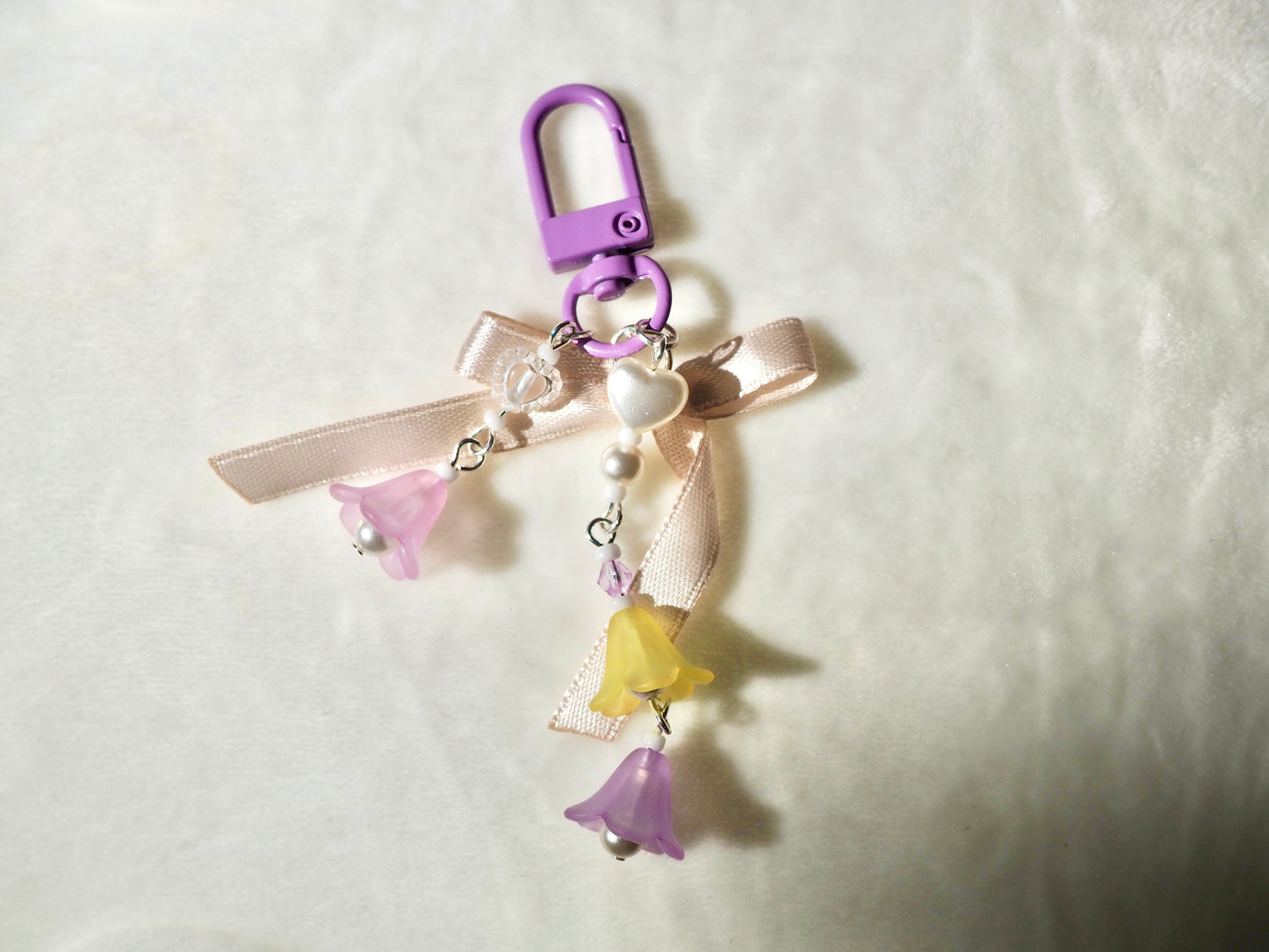 Porte-clé fleurs bicolores